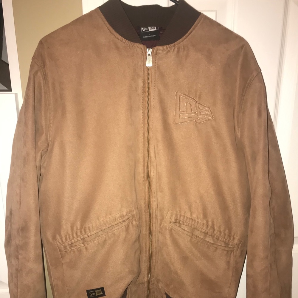 New Era suede bomber jacket